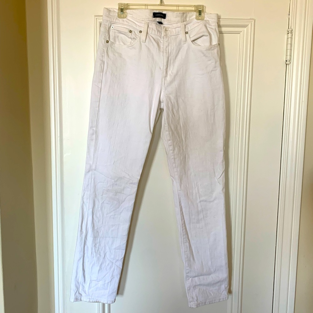 J. Crew Slim Broken-In Boyfriend White Jeans (29T)